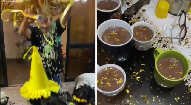 Rompen piñata por Año Nuevo y pica pica cae en la chocolatada
