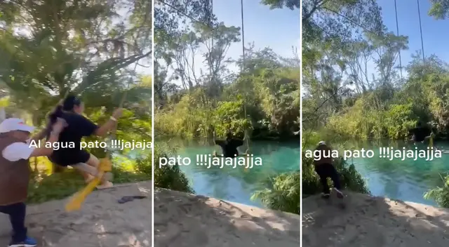 El abuelito solo quería que su nieta se diera un chapuzón en el lago, pero esto no ocurrió El abuelito solo quería que su nieta se diera un chapuzón en el lago, pero esto no ocurrió