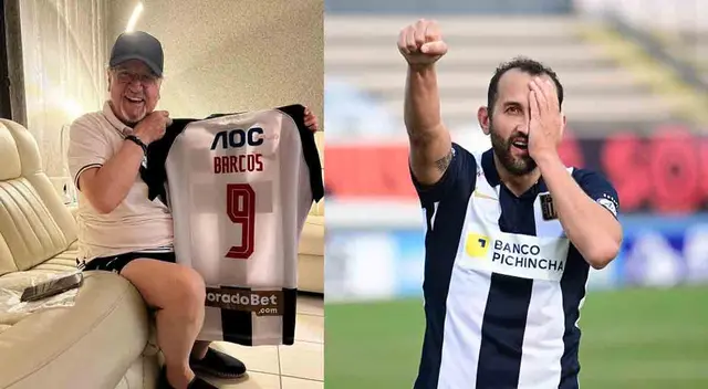 Carlos Villagrán recibió camiseta de Hernán Barcos jugador de Alianza Lima