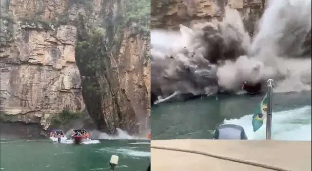 La enorme roca cayó sobre los turistas. La enorme roca cayó sobre los turistas.