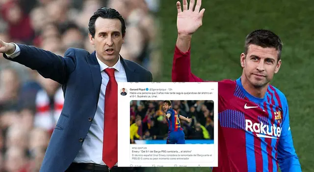 Piqué responde a las quejas de Unai Emery Piqué responde a las quejas de Unai Emery