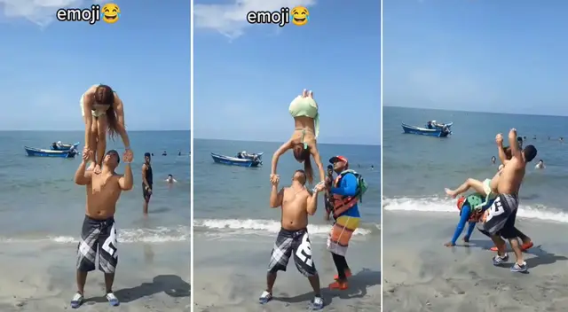 Salvavidas se llevó la peor cuando pasaba por la orilla de la playa Salvavidas se llevó la peor cuando pasaba por la orilla de la playa