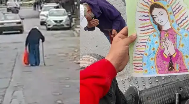 Abuelito vende sus dibujos para comprarle leche a sus nietos