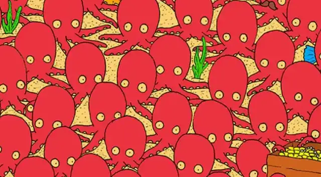 Reto visual nivel difícil: Encuentra el pez escondido entre los pulpos Reto visual nivel difícil: Encuentra el pez escondido entre los pulpos
