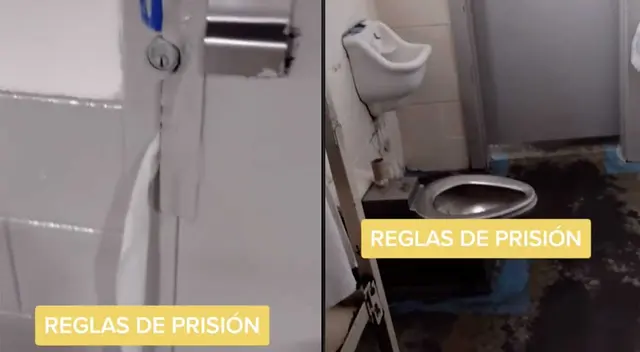 Tiktoker mostró cómo son los baños en prisión.