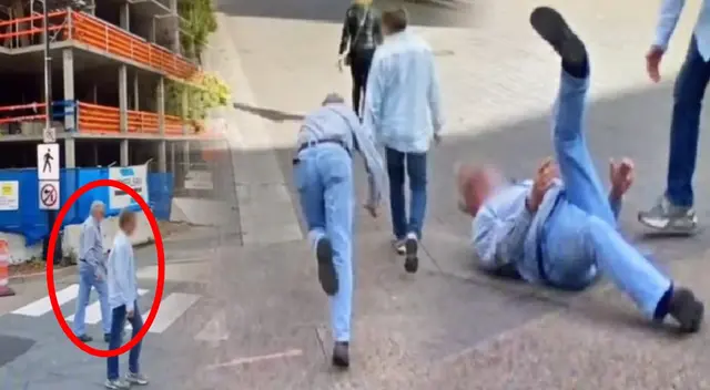Adulto mayor fue captado por uno de los vehículos de Google Maps cuando se cayó al suelo Adulto mayor fue captado por uno de los vehículos de Google Maps cuando se cayó al suelo