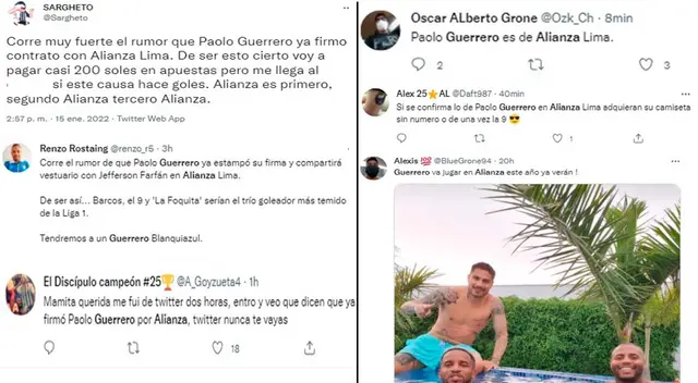 Hinchas de Alianza Lima sobre Paolo Guerrero.