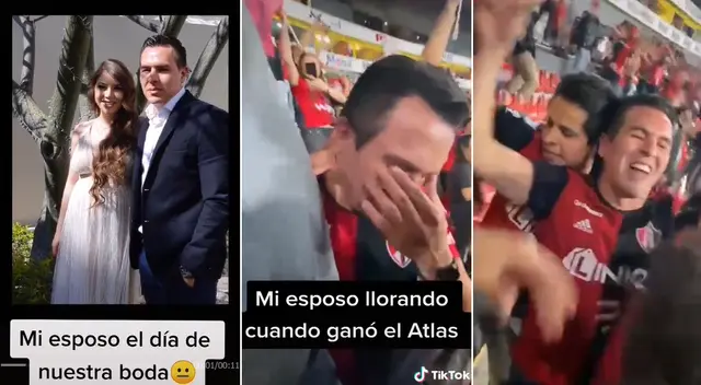 Mujer comparó reacción de su esposo el día de su boda y cuando Atlas salió campeón