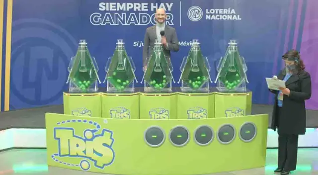 Bolillas ganadoras del sorteo Tris de la Lotería Nacional de México