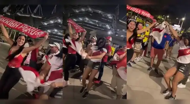 Hinchas de Perú bailan Hinchas de Perú bailan