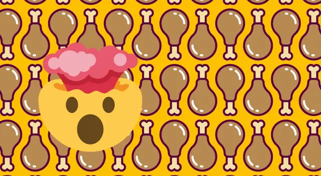 Reto visual sobre las piezas de pollo mordidas. Reto visual sobre las piezas de pollo mordidas.