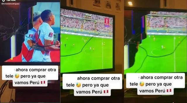 Joven celebró gol de Edison Flores ante Ecuador y terminó rompiendo su televisor - VIDEO Joven celebró gol de Edison Flores ante Ecuador y terminó rompiendo su televisor - VIDEO