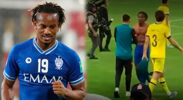 André Carrillo le obsequió a Jorginho su camiseta de Al Hilal