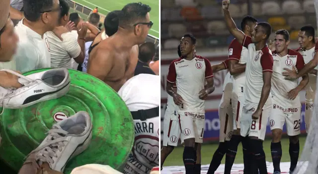 Cremas usaron tachos de basura como bombos para armar la fiesta en las tribunas