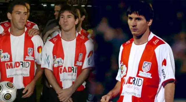 Lionel Messi jugando para Atlético Madrid