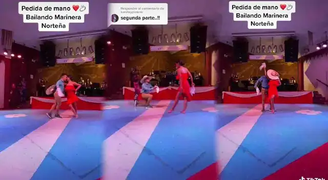 Joven le pidió matrimonio a su novia bailando marinera