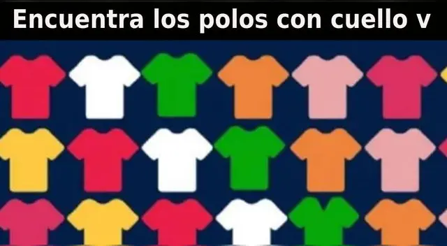 Desafío visual nivel EXTREMO: ubica todos los polos con cuello Desafío visual nivel EXTREMO: ubica todos los polos con cuello