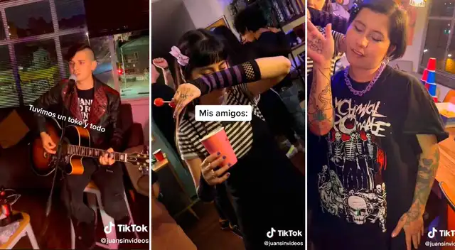 TikTok: Jóvenes orquestan una fiesta 'emo' al puro estilo de muñequeras y ropa negra