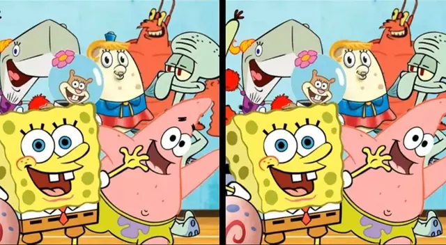 Encuentra las 3 diferencias en la imagen de Bob Esponja, el 95 % no superó este reto visual Encuentra las 3 diferencias en la imagen de Bob Esponja, el 95 % no superó este reto visual