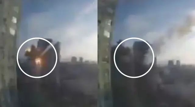 Ucrania: misil impacta contra un edificio residencial en Kiev - VIDEO Ucrania: misil impacta contra un edificio residencial en Kiev - VIDEO