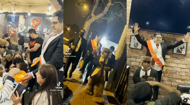 Los personajes llegaron a la 'Calle de las Pizzas' en Miraflores.