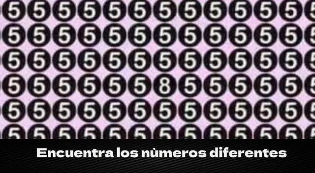 Reto visual difícil: Halla los 3 números diferentes en pocos segundos