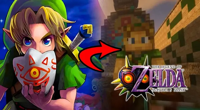 Fans están recreando todo Zelda Majora's Mask en Minecraft