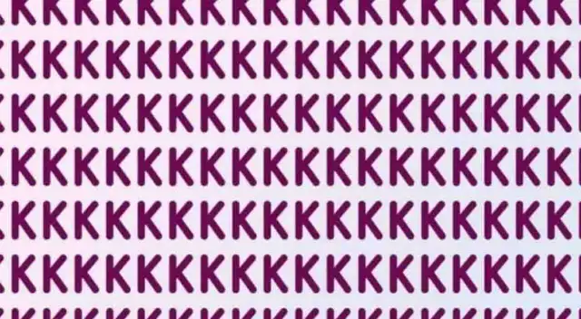 Encuentra la letra X escondida entre las letras K
