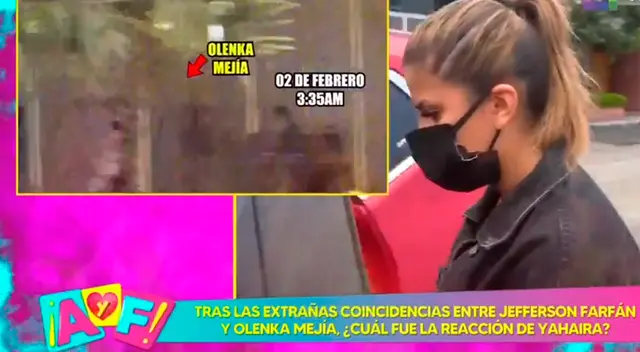 Yahaira Plasencia evitó comentar posible relación de Jefferson Farfán y Olenka Mejía. Captura: Amor y Fuego.