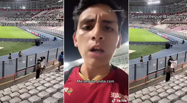 Hincha de Universitario y su genial idea de quedarse escondido en el Nacional para ver a Bad Bunny gratis