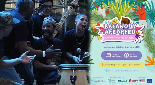 Bacanos y AfroPerú brindarán concierto gratis el sábado 5 de marzo Bacanos y AfroPerú brindarán concierto gratis el sábado 5 de marzo