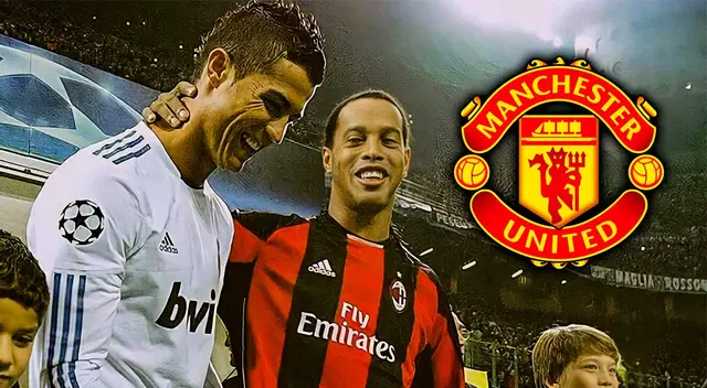 Cristiano Ronaldo y Ronaldinho cerca de Manchester United Cristiano Ronaldo y Ronaldinho cerca de Manchester United