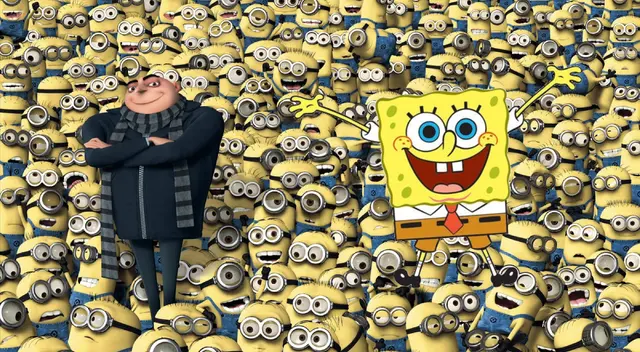 Reto visual: encuentra a Bob Esponja escondido entre los minions. Reto visual: encuentra a Bob Esponja escondido entre los minions.