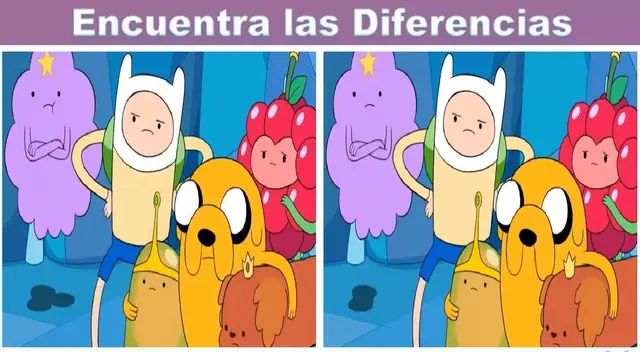 Encuentra las 6 diferencias de Hora de aventuras