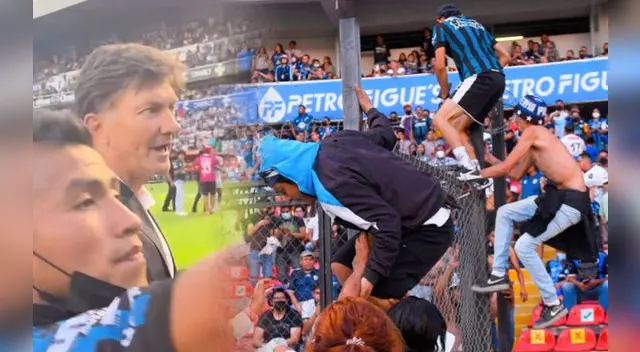 El partido entre Querétaro vs. Atlas fue suspendido en el segundo tiempo. Fotos: captura Twitter/EFE