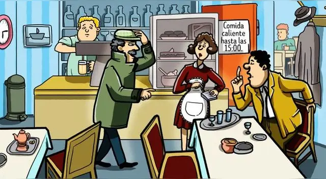 ¿Cómo supo el inspector que la camarera estaba engañando al cliente?