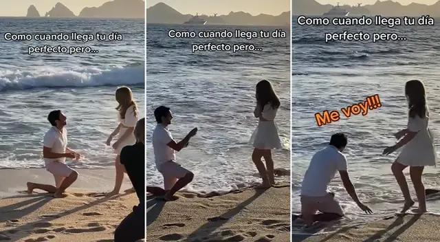 Viral: Le propone matrimonio a su novia en la playa y final sorprende a todos