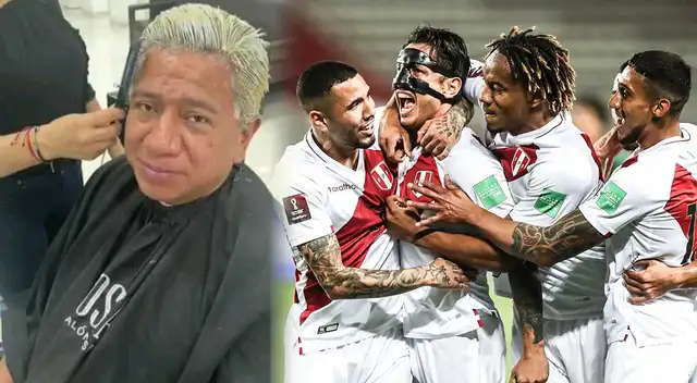 Silvio Valencia se tiñe el cabello para alentar a Perú