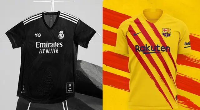 Real Madrid y Barcelona lucirán sorpresivas camisetas en el Clásico Español