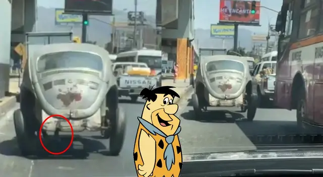Hombre es viral por manejar con los pies en la pista al estilo Pedro Picapiedra. Hombre es viral por manejar con los pies en la pista al estilo Pedro Picapiedra.