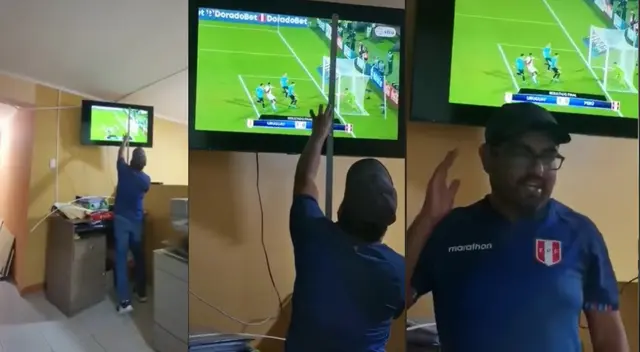 Ingenioso hombre utiliza una regla para medir el polémico gol de Perú en el Centenario Ingenioso hombre utiliza una regla para medir el polémico gol de Perú en el Centenario