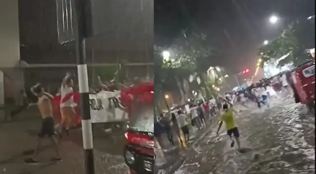 ¡En plena lluvia! Así celebraron los hinchas en Tingomaría el triunfo de Perú ante Paraguay