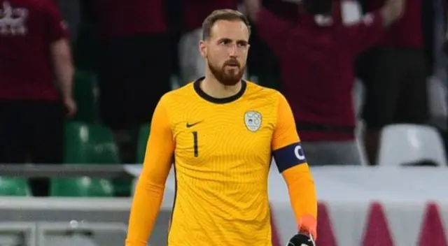 Oblak, el arquero del Atlético no pudo conseguir la clasificación al Mundial con  Eslovania