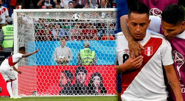 Christian Cueva falló penal ante Dinamarca en Rusia 2018.