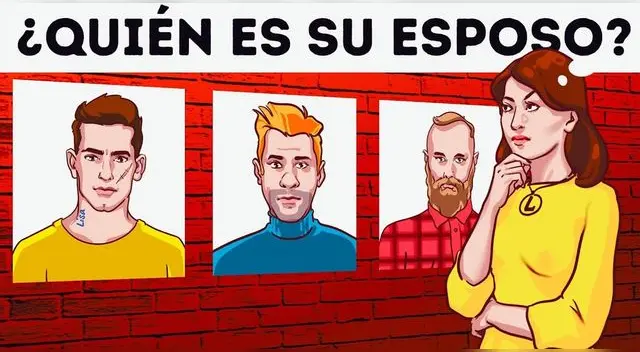 Descubre cuál de los tres hombres es el esposo de la mujer en este acertijo visual.