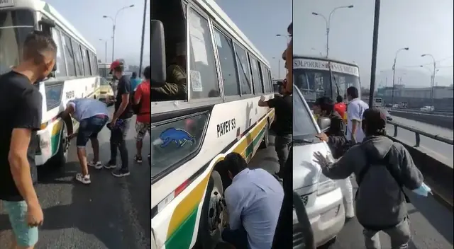 ¡Lo último! Decenas de manifestantes pinchan llantas a buses en Carretera central - VIDEO ¡Lo último! Decenas de manifestantes pinchan llantas a buses en Carretera central - VIDEO