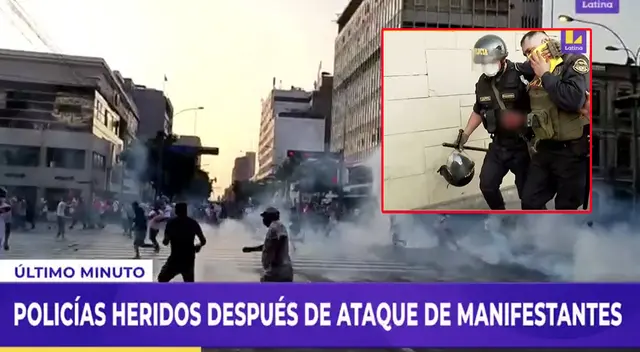 Al menos dos efectivos policiales fueron heridos durante manifestación Al menos dos efectivos policiales fueron heridos durante manifestación