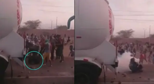 Paro de transportistas: Hombres golpean con piedras a policía hasta dejarlo en el suelo Paro de transportistas: Hombres golpean con piedras a policía hasta dejarlo en el suelo