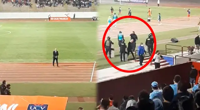 Roberto Mosquera y su incómoda salida del Estadio Mansiche Roberto Mosquera y su incómoda salida del Estadio Mansiche
