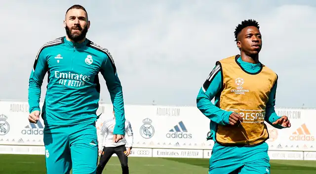 Benzema y Vinicius Jr. enfocados en el partido ante Chelsea por Champions League